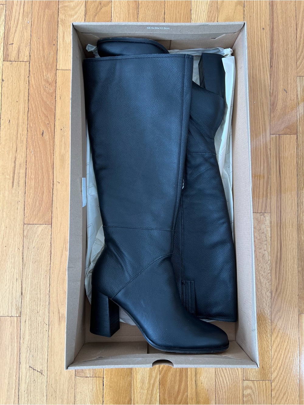 NIB DOLCE VITA FYNN ONYX BLACK REAL LEATHER KNEE HIGH BOOTS IN SIZE 10